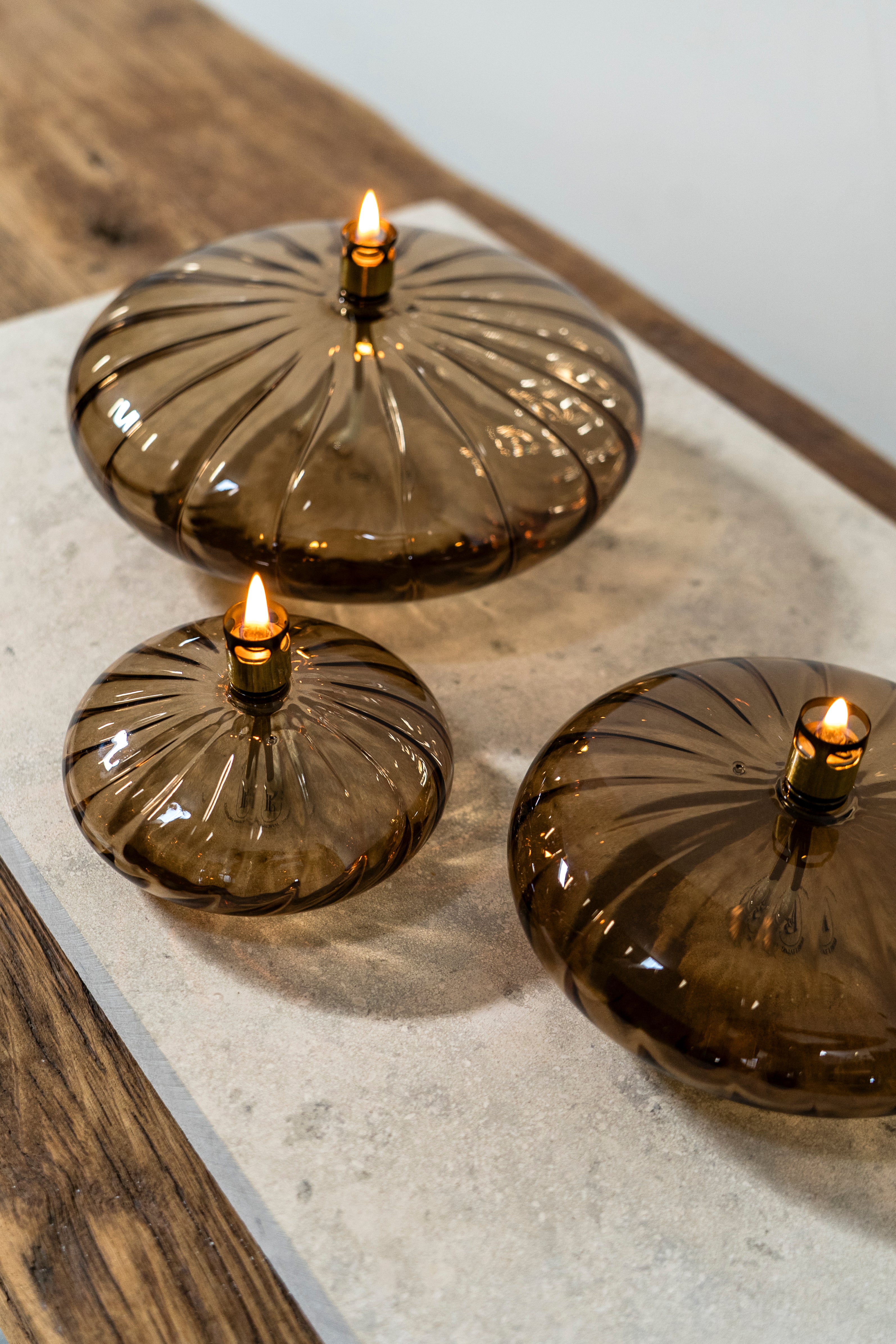 Olielamp | Disc elegant champagne brass