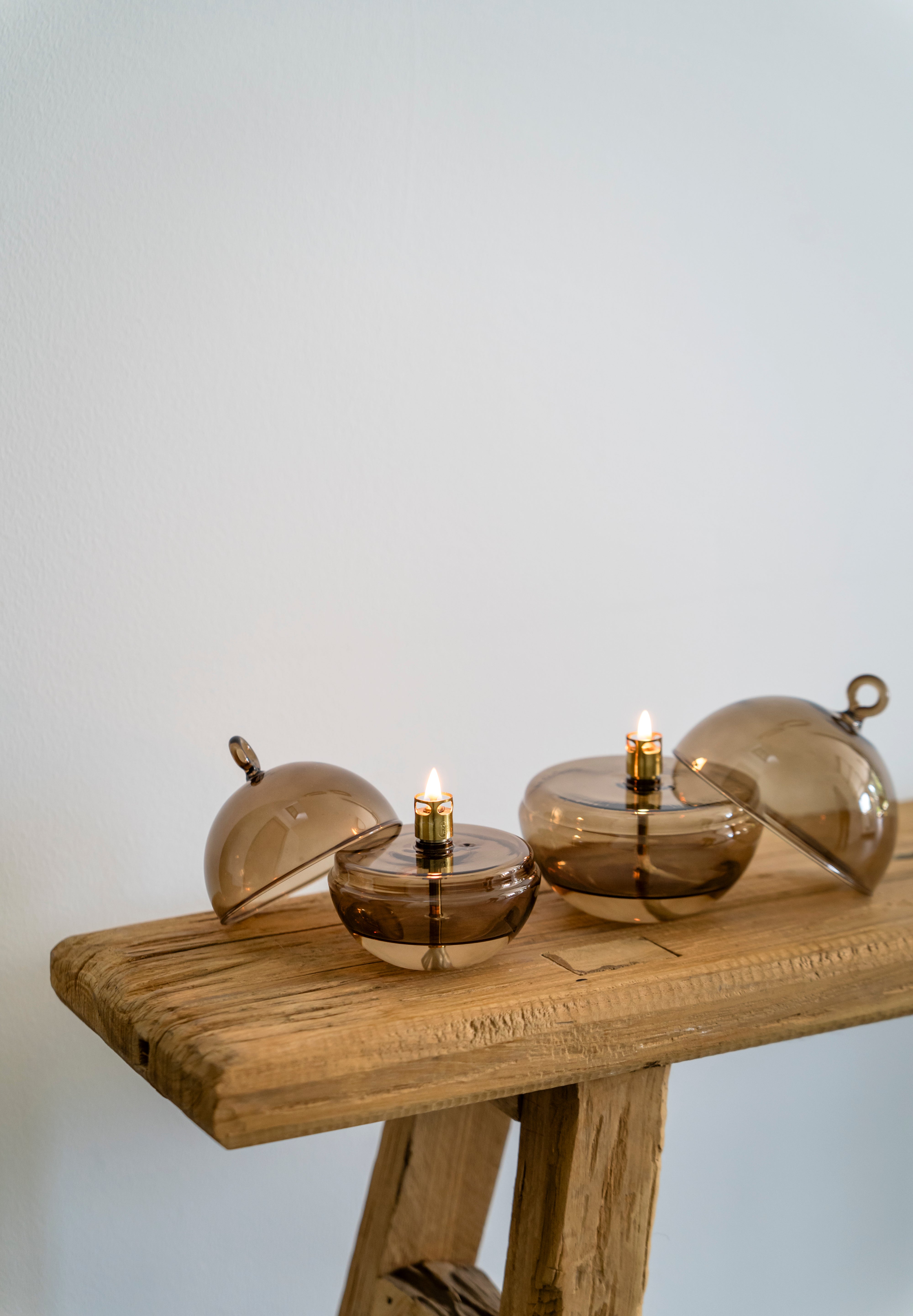 Olielamp | Round cover champagne brass