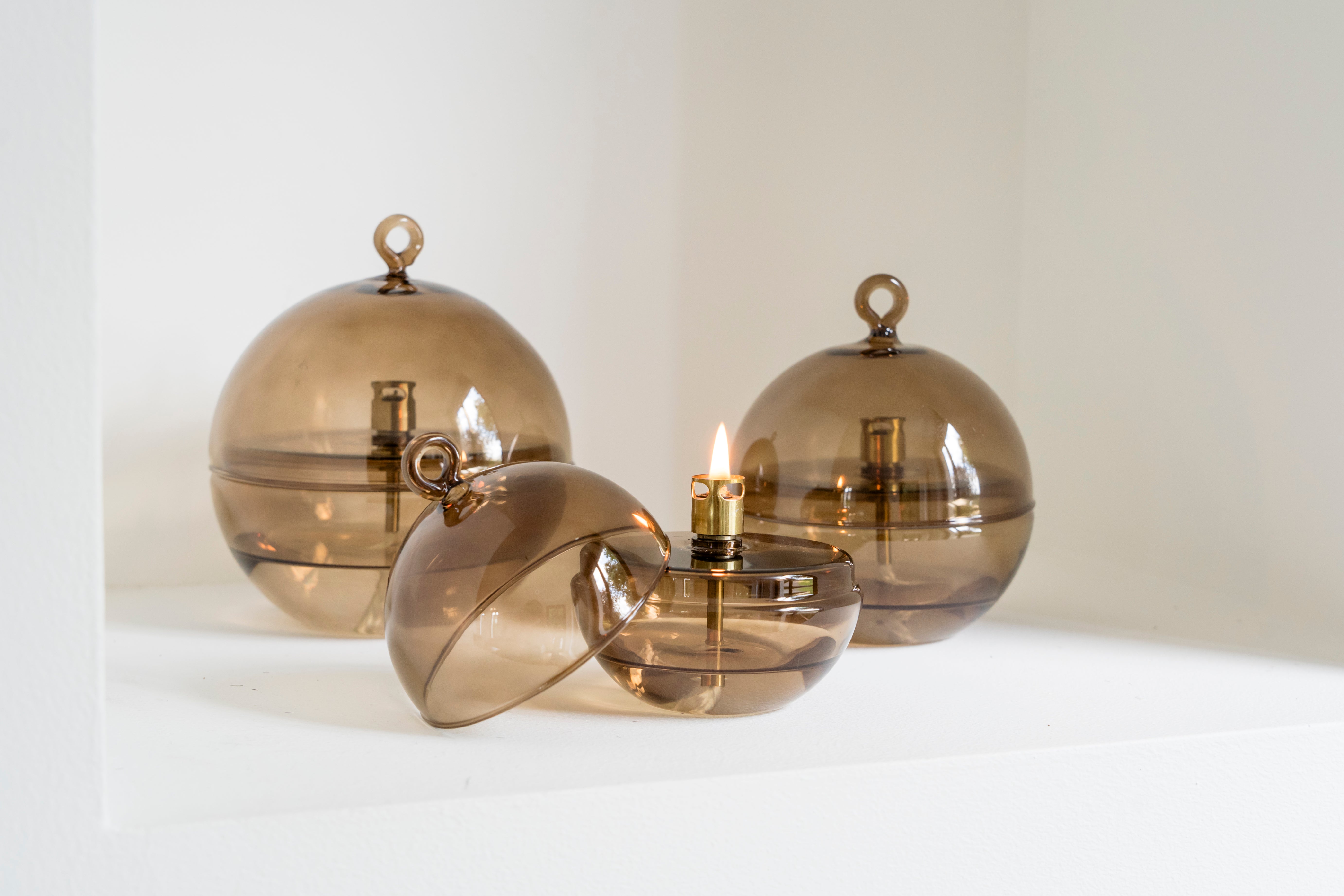Olielamp | Round cover champagne brass