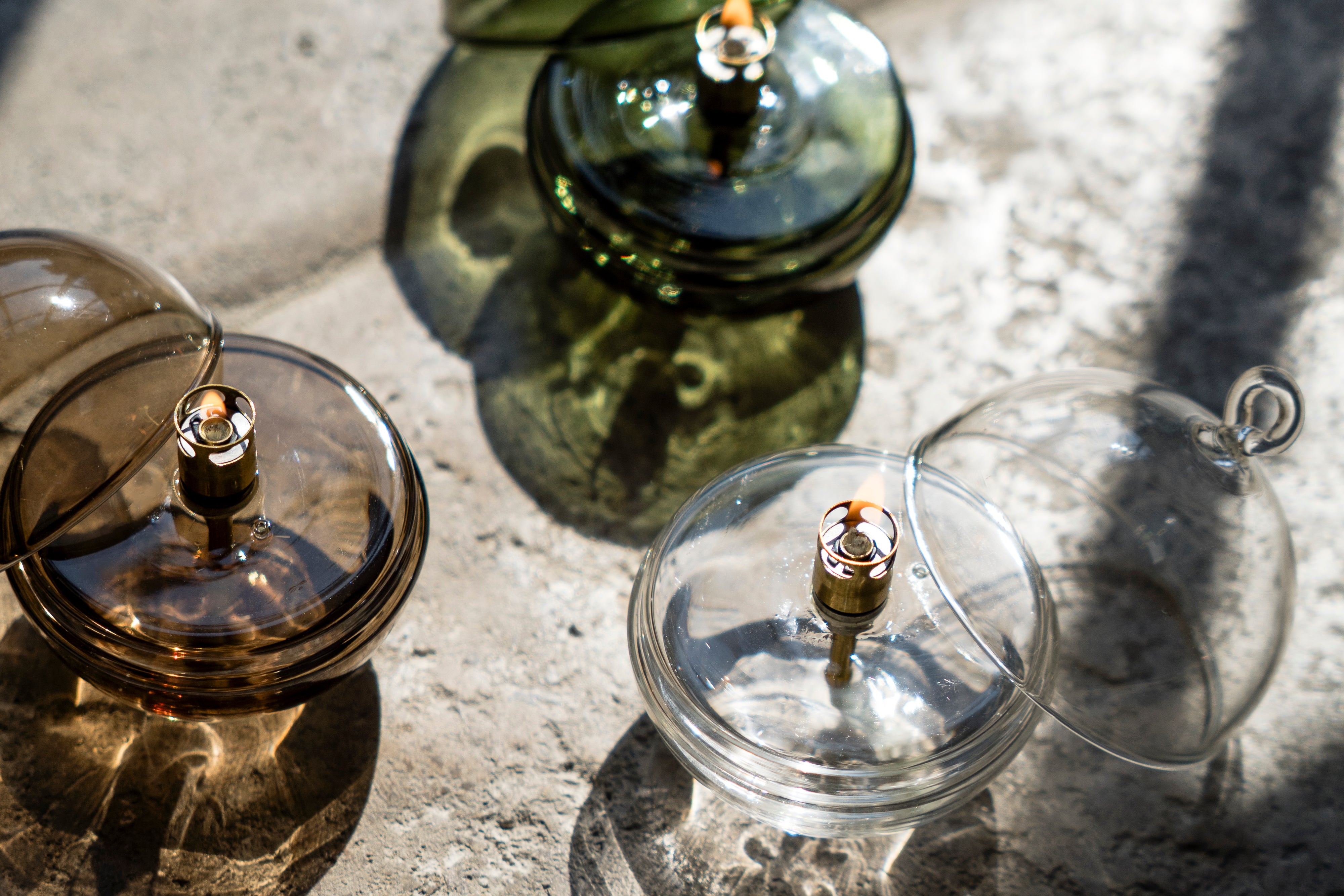 Olielamp | Round cover champagne brass