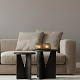 Candle holder | Glass dome light smoke hand-cut
