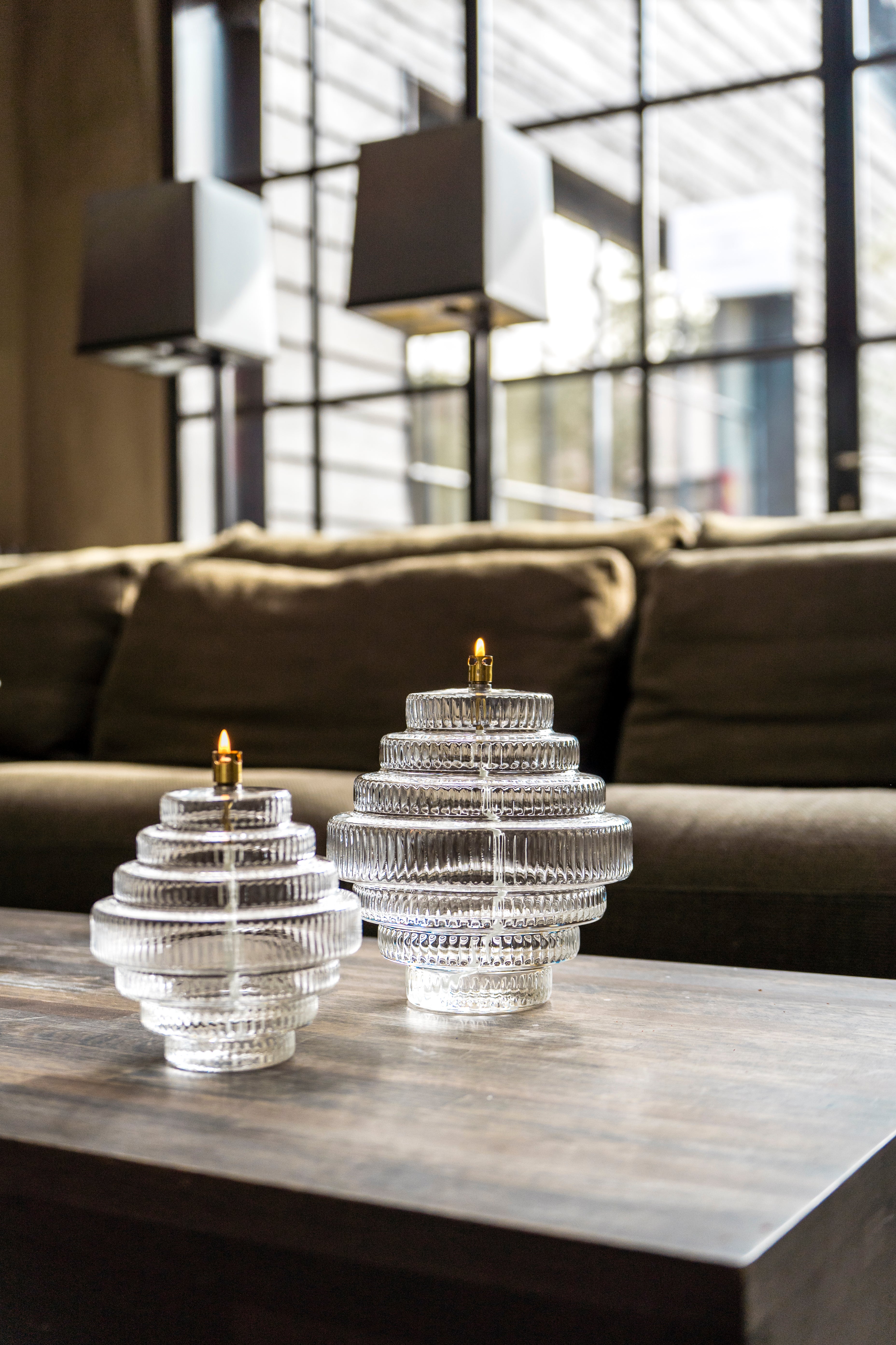 Oil lamp | TWIN Clear brass