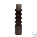 Grootte walnoot houten kandelaar