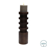 Grootte walnoot houten kandelaar