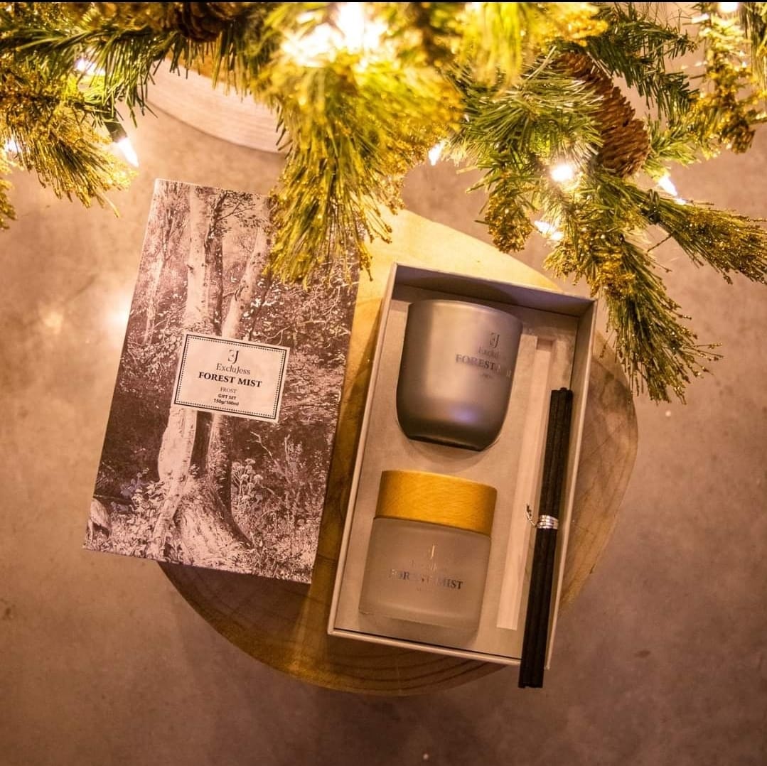 Gift set | Forest Mist geurstokjes & geurkaars Frost