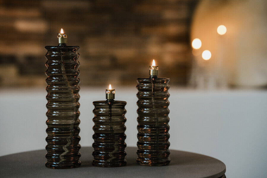 Olielamp | Colonne champagne brass