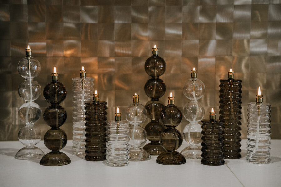 Olielamp | Colonne champagne brass