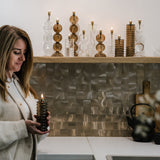 Olielamp | Colonne champagne brass