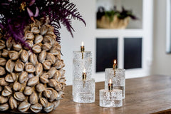 Gehamerde olielampen cylinder-brass