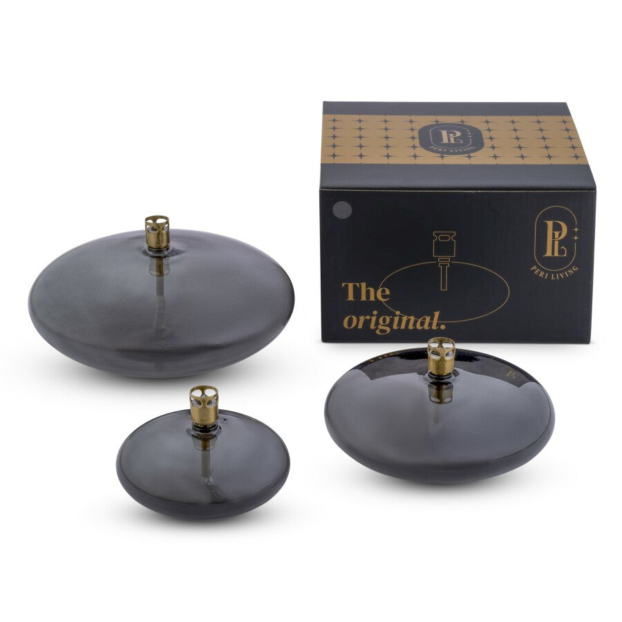 Olielamp | Disc smoke grey Brass