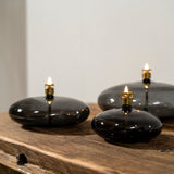 Olielamp | Disc smoke grey Brass