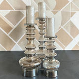 Candle holder | Glass candle holders Oyster - set of 3