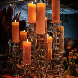 Kandelaar | Glass Candelholder champagne luster