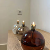 Öllampe | Cognacbraun rund